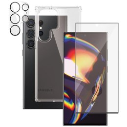 Zestaw PanzerGlass Bundle 3in1 etui przezroczyste + folia + osłona aparatu do Samsung Galaxy S23 Ultra