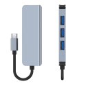 HUB Tech-Protect V1 4w1 USB-C - 3x USB-A 2.0 / USB-A 3.0 - szary