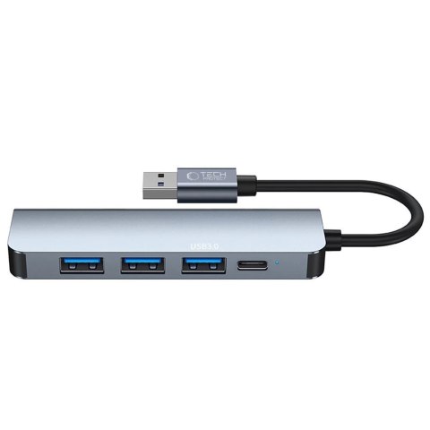 HUB Tech-Protect V0 5w1 USB-A - USB-A 3.0 / 3x USB-A 2.0 / USB-C - szary