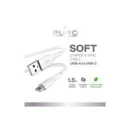 Kabel Puro Soft USB-A - USB-C 1,5m - biały