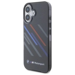 Etui BMW Motosport IML Random Stripes na iPhone 16 Plus - czarne