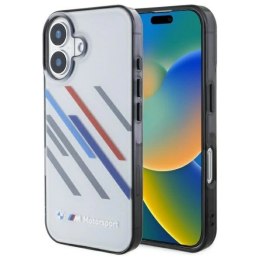 Etui BMW Motosport IML Random Stripes na iPhone 16 Plus - szare