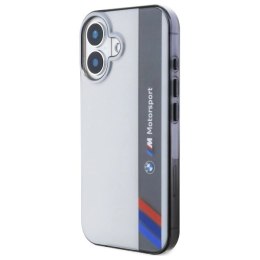 Etui BMW Motosport IML Vertical Stripe na iPhone 16 Plus - szare