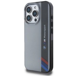 Etui BMW Motosport IML Vertical Stripe na iPhone 16 Pro - szare