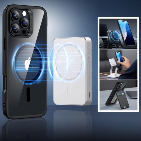 Etui ESR Classic Hybrid Halolock MagSafe + szkło hartowane na iPhone 16 Pro Max - przezroczyste z czarną ramką