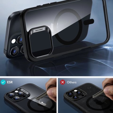 Etui ESR Classic Hybrid Halolock MagSafe + szkło hartowane na iPhone 16 Pro Max - przezroczyste z czarną ramką