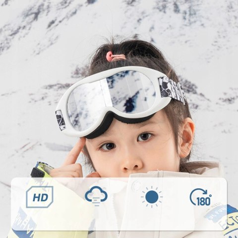 Gogle narciarskie Qunature Panda dla dzieci - czarne/białe