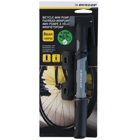 POMPKA ROWEROWA MINI 120psi (8bar) DUNLOP SZARA