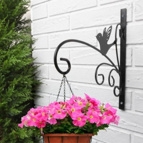 WIESZAK NA ROŚLINY METALOWY CZARNY 28X28CM KINZO