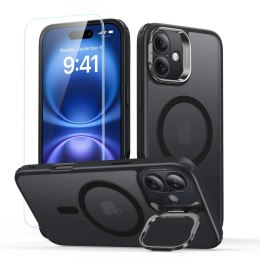 Zestaw etui ESR Classic Hybrid Kickstand Halolock MagSafe + Szkło hartowane na iPhone 16 - czarne