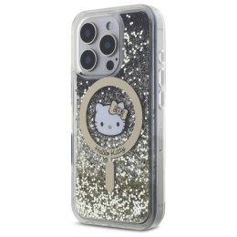 Etui Hello Kitty Liquid Glitter Fever MagSafe na iPhone 16 Pro Max - złote