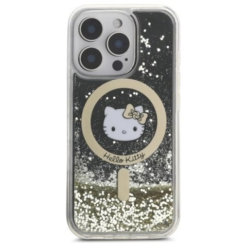Etui Hello Kitty Liquid Glitter Fever MagSafe na iPhone 16 Pro Max - złote