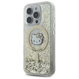 Etui Hello Kitty Liquid Glitter Fever MagSafe na iPhone 16 Pro - złote