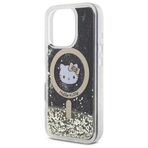 Etui Hello Kitty Liquid Glitter Fever MagSafe na iPhone 16 Pro - złote