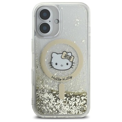 Etui Hello Kitty Liquid Glitter Fever MagSafe na iPhone 16 - złote