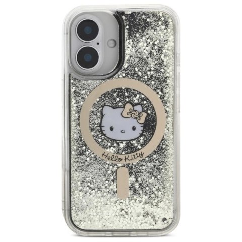 Etui Hello Kitty Liquid Glitter Fever MagSafe na iPhone 16 - złote