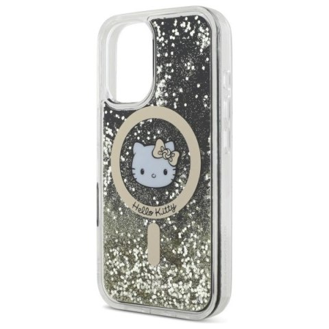 Etui Hello Kitty Liquid Glitter Fever MagSafe na iPhone 16 - złote