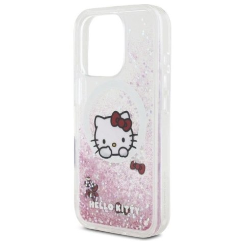 Etui Hello Kitty Liquid Glitter Sweet Kitty Bows MagSafe na iPhone 16 Pro Max - białe