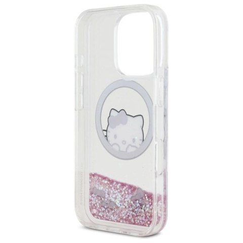 Etui Hello Kitty Liquid Glitter Sweet Kitty Bows MagSafe na iPhone 16 Pro Max - białe