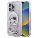 Etui Hello Kitty Liquid Glitter Sweet Kitty Bows MagSafe na iPhone 16 Pro - białe