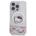 Etui Hello Kitty Liquid Glitter Sweet Kitty Bows MagSafe na iPhone 16 Pro - białe