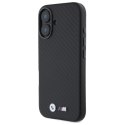 Etui BMW Carbon Wrapped Metal na iPhone 16 - czarne