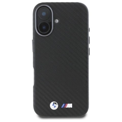 Etui BMW Carbon Wrapped Metal na iPhone 16 - czarne