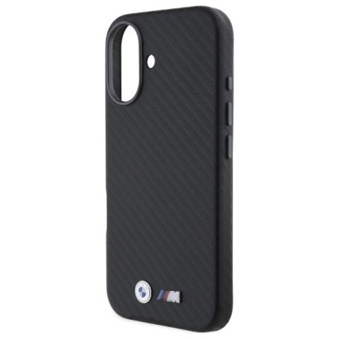 Etui BMW Carbon Wrapped Metal na iPhone 16 - czarne