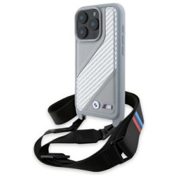 Etui BMW M Edition Carbon Stripe & Strap na iPhone 16 Pro - szare
