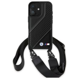 Etui BMW M Edition Carbon Stripe & Strap na iPhone 16 - czarne