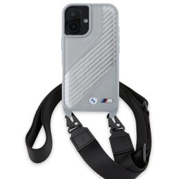 Etui BMW M Edition Carbon Stripe & Strap na iPhone 16 - szare