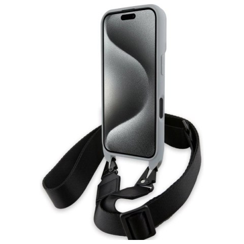 Etui BMW M Edition Carbon Stripe & Strap na iPhone 16 - szare