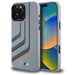 Etui BMW Silicone Turning Lines MagSafe na iPhone 16 Pro Max - szare
