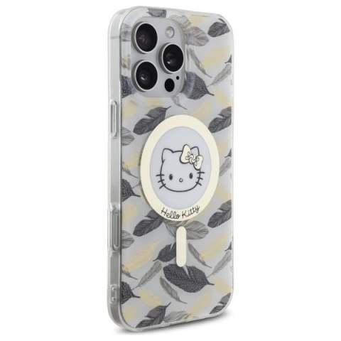 Etui Hello Kitty IML Golden Leaves MagSafe na iPhone 16 Pro Max - białe