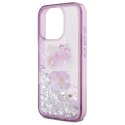 Etui Hello Kitty Liquid Glitter 50TH Anniversary Party na iPhone 16 Pro - fioletowe