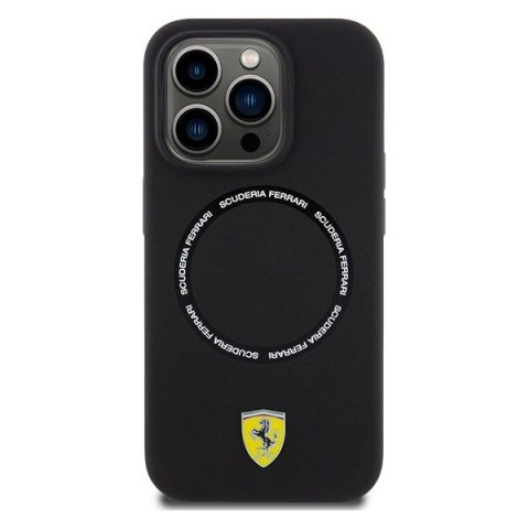 Etui Ferrari Printed Ring MagSafe na iPhone 15 Pro Max - czarne