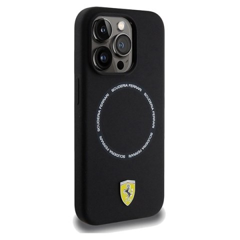 Etui Ferrari Printed Ring MagSafe na iPhone 15 Pro Max - czarne