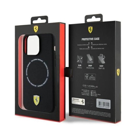 Etui Ferrari Printed Ring MagSafe na iPhone 15 Pro Max - czarne