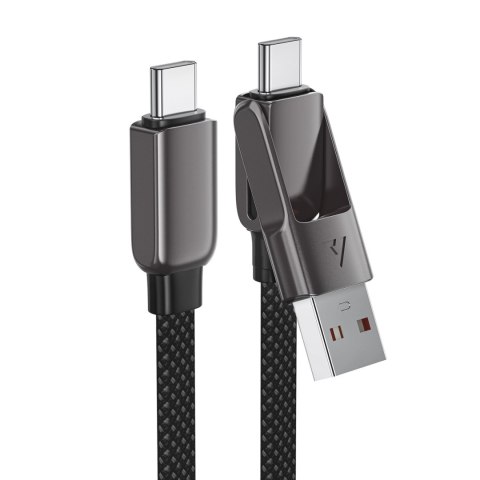 Kabel Acefast C13-04 USB-C - USB-A / USB-C 480Mb/s 3A 1.2m - czarny