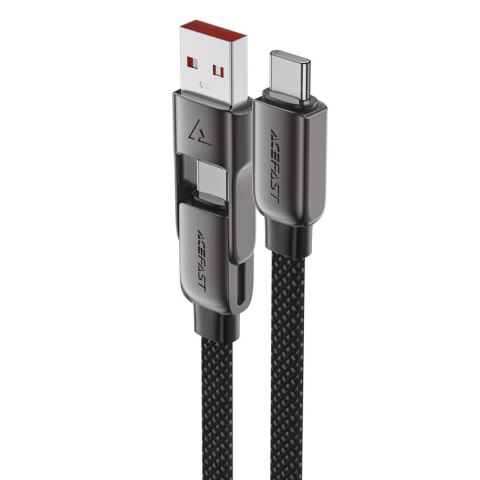 Kabel Acefast C13-05 USB-C - USB-A / USB-C 480Mb/s 3A 0.2m - czarny