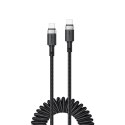 Kabel Acefast C14-03 USB-C - USB-C sprężynowy 480Mb/s 3A 1.2m - czarny