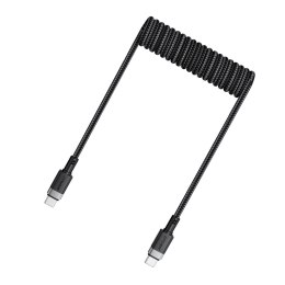 Kabel Acefast C14-03 USB-C - USB-C sprężynowy 480Mb/s 3A 1.2m - czarny