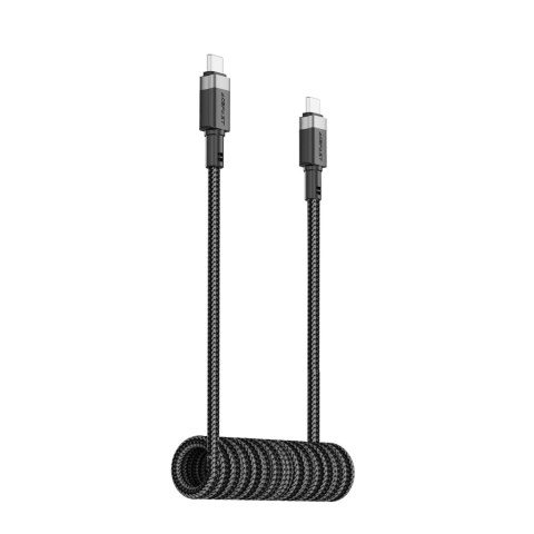 Kabel Acefast C14-03 USB-C - USB-C sprężynowy 480Mb/s 3A 1.2m - czarny