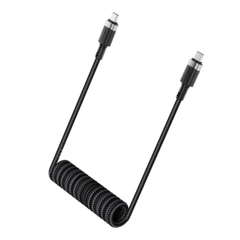 Kabel Acefast C14-03 USB-C - USB-C sprężynowy 480Mb/s 3A 1.2m - czarny