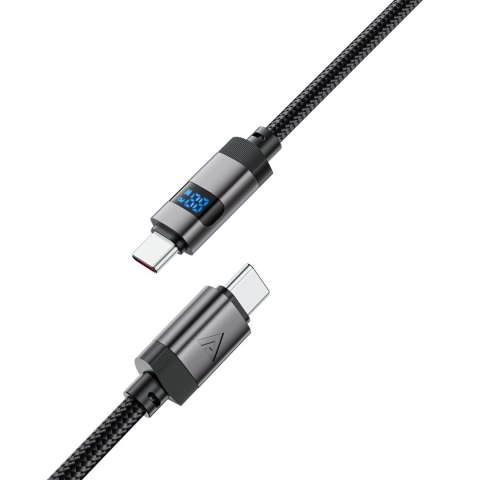 Kabel Acefast C15-03 USB-C - USB-C z wyświetlaczem 480Mb/s 60W 1,2 m - czarny