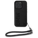 Etui BMW Signature Leather Wordmark Cord na iPhone 16 Pro Max - czarne