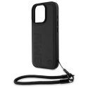 Etui BMW Signature Leather Wordmark Cord na iPhone 16 Pro Max - czarne