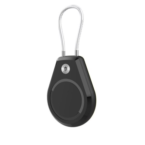 Etui na Apple AirTag wodoodporne, ze stalową linką - czarne + białe (2 sztuki)