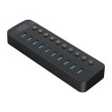 Hub Orico CT2U3-10AB 10x USB-A 3.0 z włącznikami - czarny