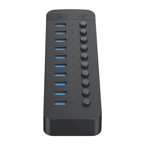Hub Orico CT2U3-10AB 10x USB-A 3.0 z włącznikami - czarny